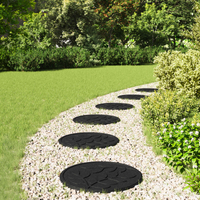 vidaXL Stepping Stone 6 pcs Black Ø 44 x 2 cm Rubber