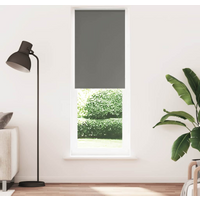 vidaXL Roller Blind Blackout Grey 85x230 cm Fabric Width 80.7 cm Polyester