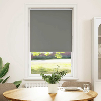 vidaXL Roller Blind Blackout Grey 75x130 cm Fabric Width 70.7 cm Polyester