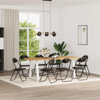 vidaXL Folding Chair 8 pcs Black 48 x 43.5 x 81 cm Faux Leather