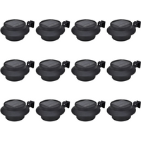 vidaXL Outdoor Solar Fence Lamps 12 pcs LED Black