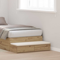 vidaXL Bed Drawers Artisan Oak 75 x 36.5 x 16.5 cm Engineered Wood