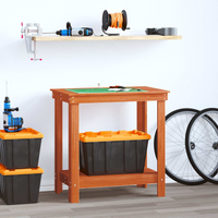 vidaXL Work Bench with Shelf Wax Brown 80 x 50 x 80 cm Solid Pine Wood