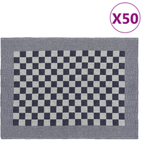 vidaXL Kitchen Towels 50 pcs Blue and White 50x70 cm Cotton
