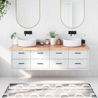vidaXL Bathroom Countertop Light Brown 180x50x(2-6)cm Treated Solid Wood