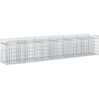 vidaXL Gabion Raised Bed 2 pcs Silver 300 x 50 x 60 cm