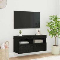 vidaXL TV Wall Cabinet Black Oak 80 x 30 x 40 cm Engineered Wood