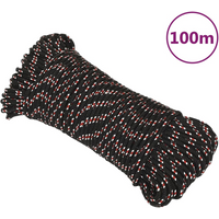 vidaXL Boat Rope Black 5 mm 100 m Polypropylene