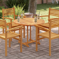vidaXL Table Top Solid Teak Wood Round 2.5 cm 90 cm