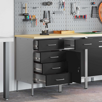 vidaXL Work Cabinet with Drawer 2 pcs Black and Grey 75 x 45 x 85 cm