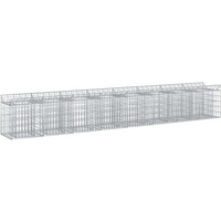 vidaXL Gabion Raised Bed 2 pcs Silver 400 x 50 x 60 cm