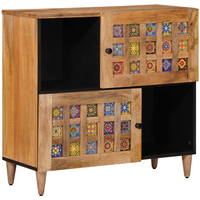 vidaXL Sideboard with Door Natural 80 x 33.5 x 75 cm Solid Mango Wood