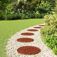 vidaXL Stepping Stone 6 pcs Red Ø 44 x 2 cm Rubber