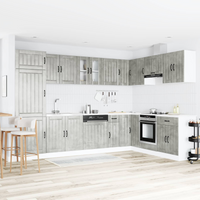 vidaXL Sink Base Cabinet Lucca 2 pcs Concrete Grey Engineered Wood