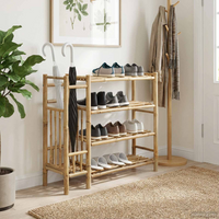 vidaXL Shoe Rack with Shelf Natural 88 x 27 x 80 cm Bamboo