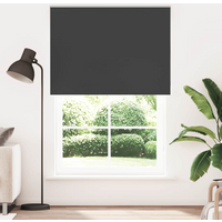 vidaXL Roller Blind Blackout Black 150x210 cm Fabric Width 146.6 cm Polyester
