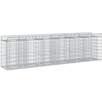 vidaXL Gabion Raised Bed 2 pcs Silver 300 x 50 x 80 cm
