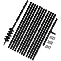 Ground Drill with Handle 100 mm with Extension Tube 13 m Steel