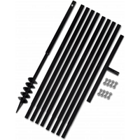 Ground Drill with Handle 80 mm with Extension Tube 9 m Steel