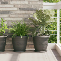 vidaXL Plant Pots 6 pcs Black Ø 34 x 28 cm Plastic
