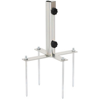 vidaXL Parasol Base with Ground Spikes for Ø32-38 mm Silver Steel