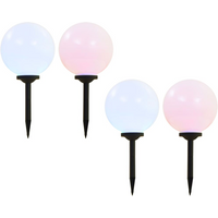 vidaXL Outdoor Solar Lamps 4 pcs LED Spherical 30 cm RGB