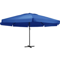 vidaXL Garden Parasol with Aluminium Pole 600 cm Azure Blue