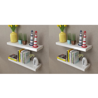 vidaXL Wall Shelves 4 pcs White 60 cm