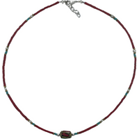 Nepalese Extra Fine Gem Necklace - Coral Tribal Bead