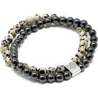 Magnetic Gemstone Bracelet - Dalmation Jasper