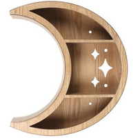 Wooden Crescent Moon Wall Shelf