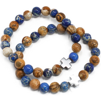 Set of 2 Gemstones Friendship Bracelets - Support - Sodalite & Picture Stone