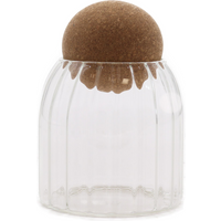 Cottage Cork-Ball Glass Jar - Ribbed