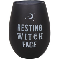 Resting Witch Face Stemless Wine Glass