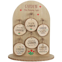Garden Wood Slice Mini Hanging Sign Display