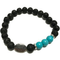 Lava Stone Bracelet - Leaf Turquoise