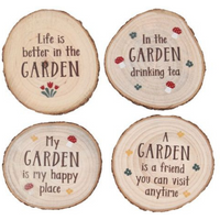 Garden Wood Slice Coaster Set