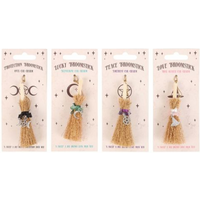 Pack of 12 Lucky Crystal Broomstick Car Charms