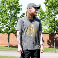 XLarge Stone Washed T-Shirt - Hamsa - Dark Grey