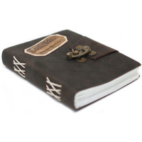 Leather Black Confessions with Lock Notebook (7x5")