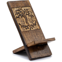 Wooden Carved Phone Stand - Tree of Life