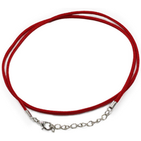 Faux Leather Pendant Cord - 2.5mm x 55cm - Red A056