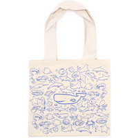 Big Cotton Shopping Bag - 38x42cm - Sea Life - 10oz