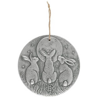 Silver Effect Moon Shadows Plaque by Lisa Parker