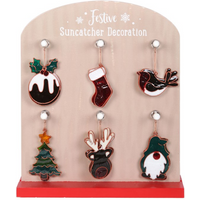 Set of 24 Festive Suncatchers on Display