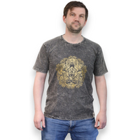 Small Stone Washed T-Shirt - Hamsa - Dark Grey