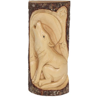 30cm Wolf Wood Carving