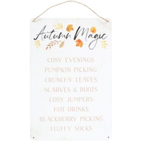 Autumn Magic Metal Hanging Sign