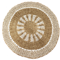 Round Seagrass White & Tan - Inner Sun - 1m