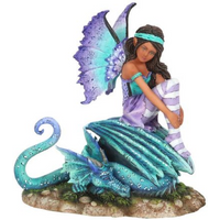 16cm Dragon Perch Fairy Figurine by Amy Brown